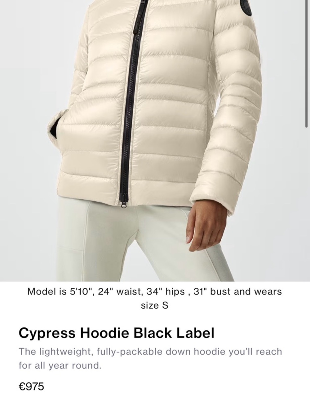 Canada Goose Cypress Hoodie Black Label - Cream